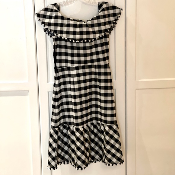 🎉 2 x HP 🎉 Petite Gingham Off The Shoulder Midi Dress - Picture 6 of 8